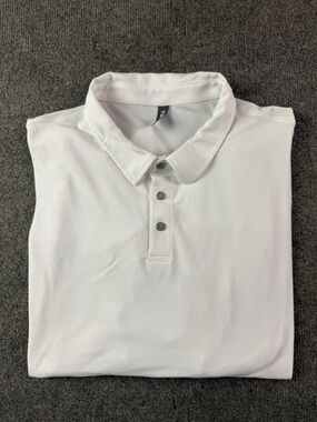 Vuori Strato Tech Mens Short Sleeve Lightweight Polo Shirt Size XXL White